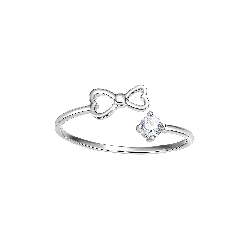 Argent Ribbon Crown Royal Elegance Ring
