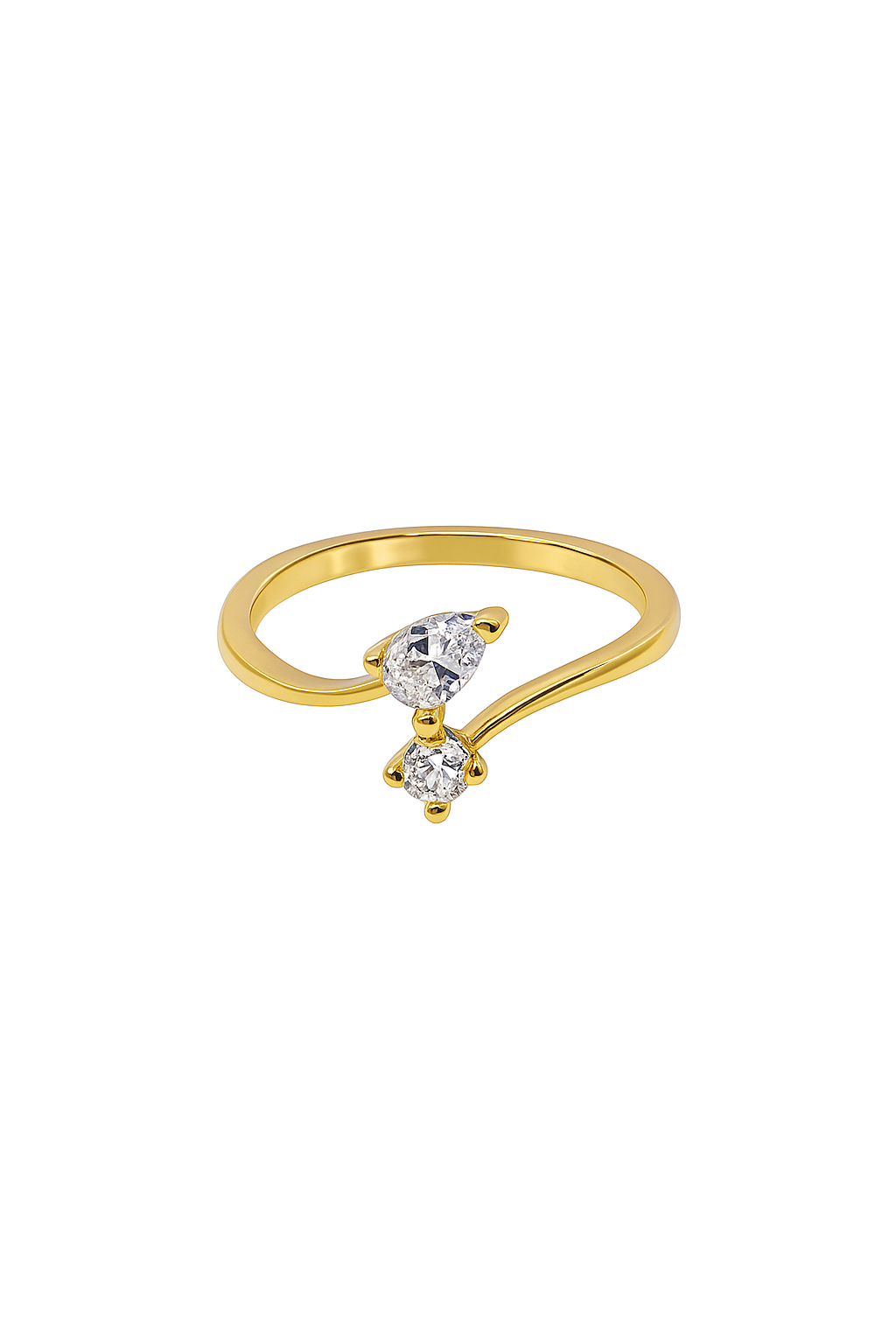 Argent Twin-Heart Layered Romance Ring