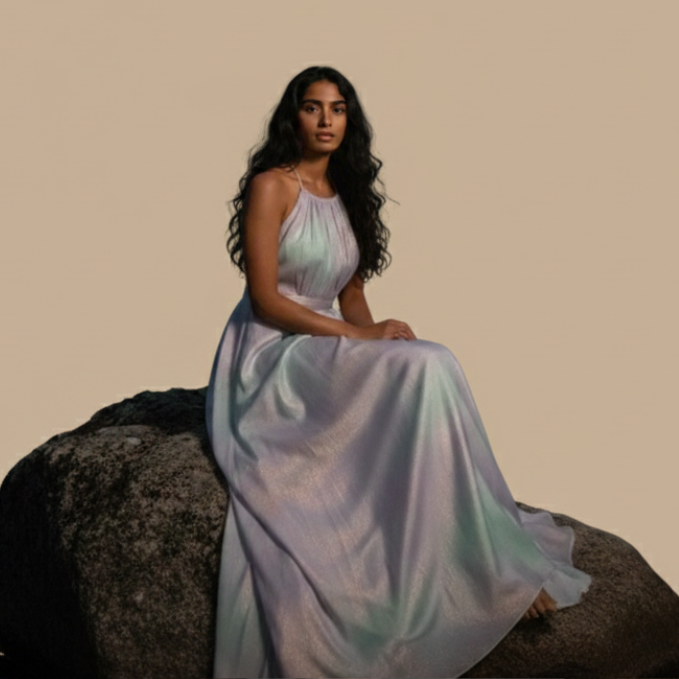 Aurora Glow Halter Dress