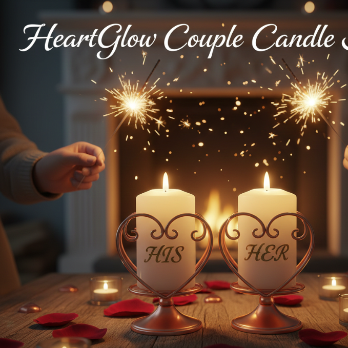 HeartGlow Couple Candle Set