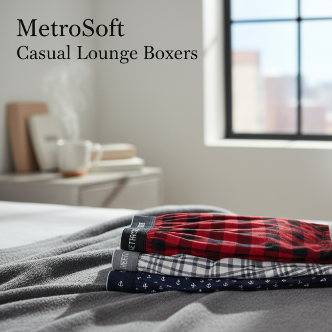 MetroSoft Casual Lounge Boxers(Set of 3)