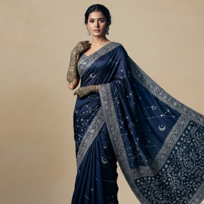 Moonlit Mehendi Saree