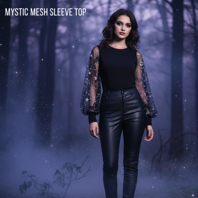 Mystic Mesh Sleeve Top