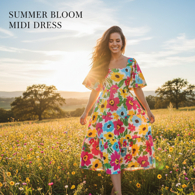 Summer Bloom Midi Dress