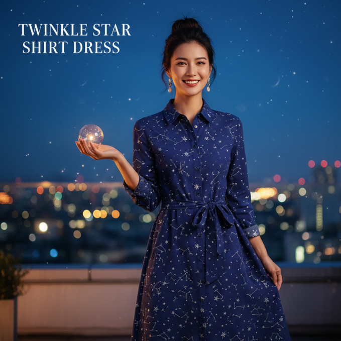 Twinkle Star Shirt Dress