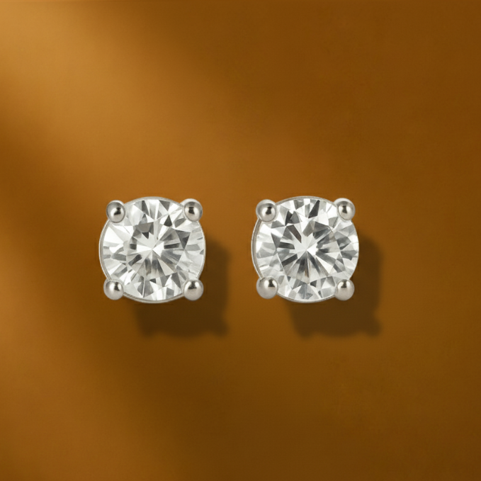 Square Small Simple Stud Earrings – Silver & Black