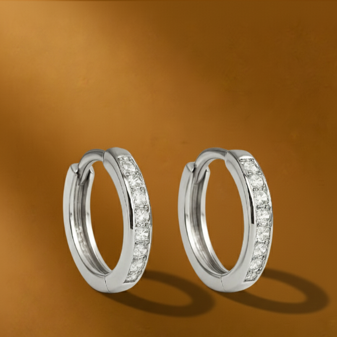 Luxe Minimalist Round Studs – Silver & Black