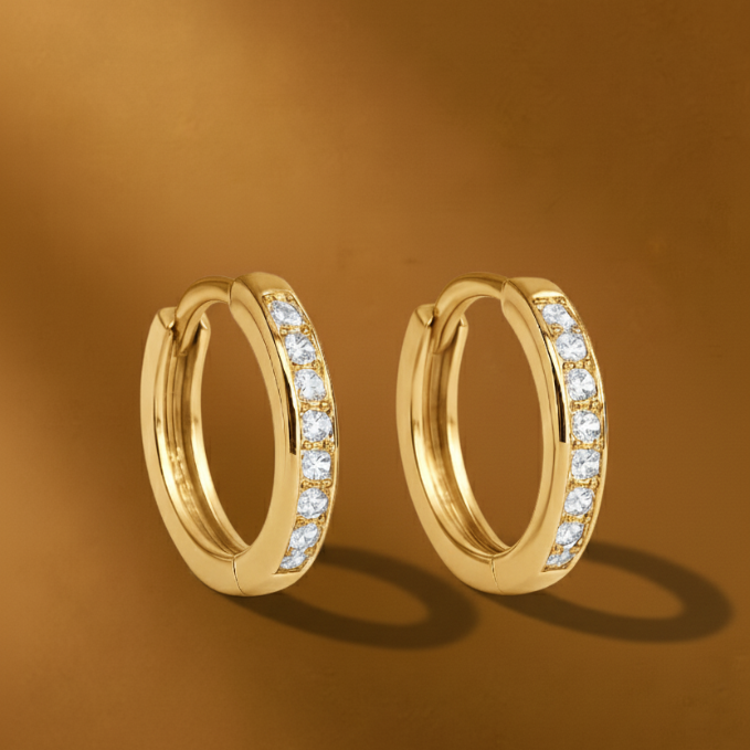 Golden Glow Round Hoop Earrings