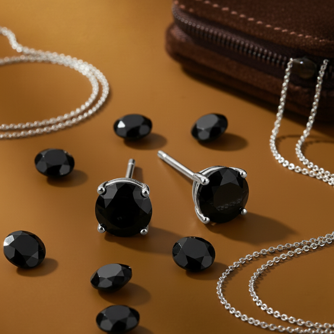 Midnight Glow Round Hoop Earrings