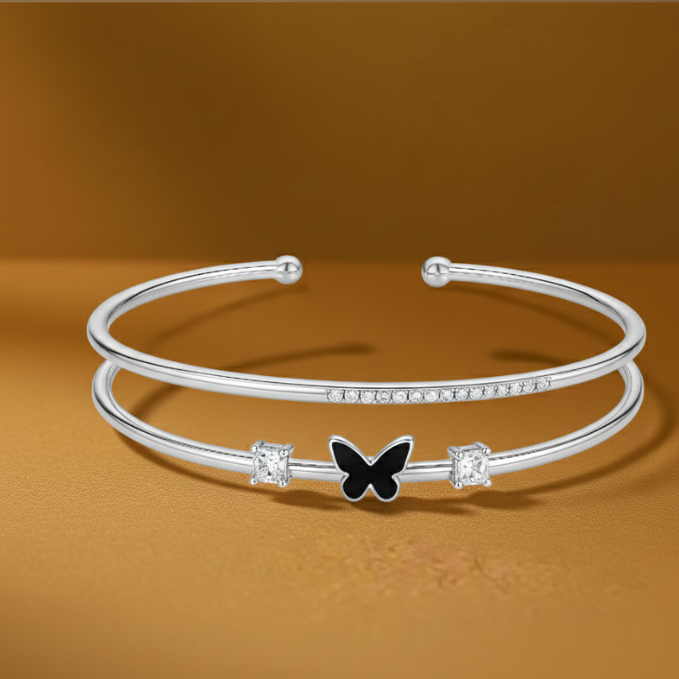 Obsidian Butterfly Luxe Bangle