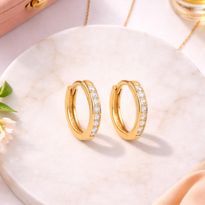 Golden Glow Round Hoop Earrings