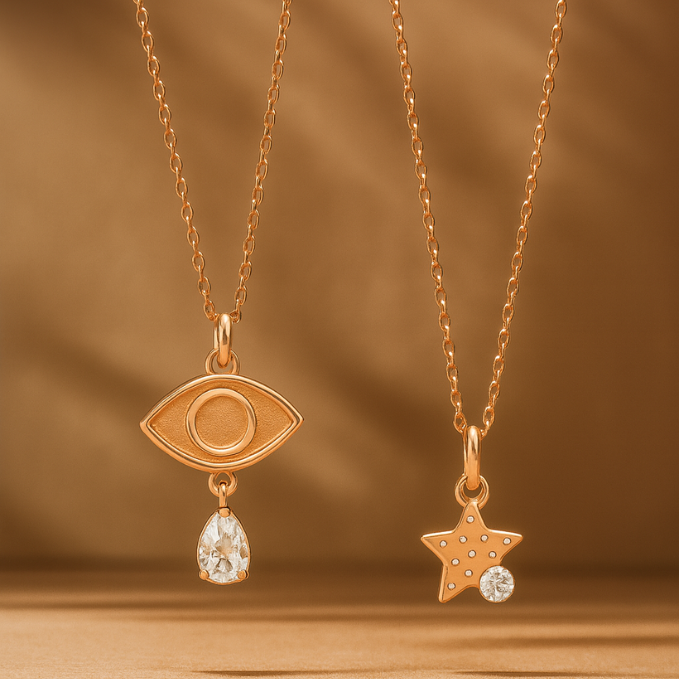 Accent Heart Halo Medallion Necklace Combo