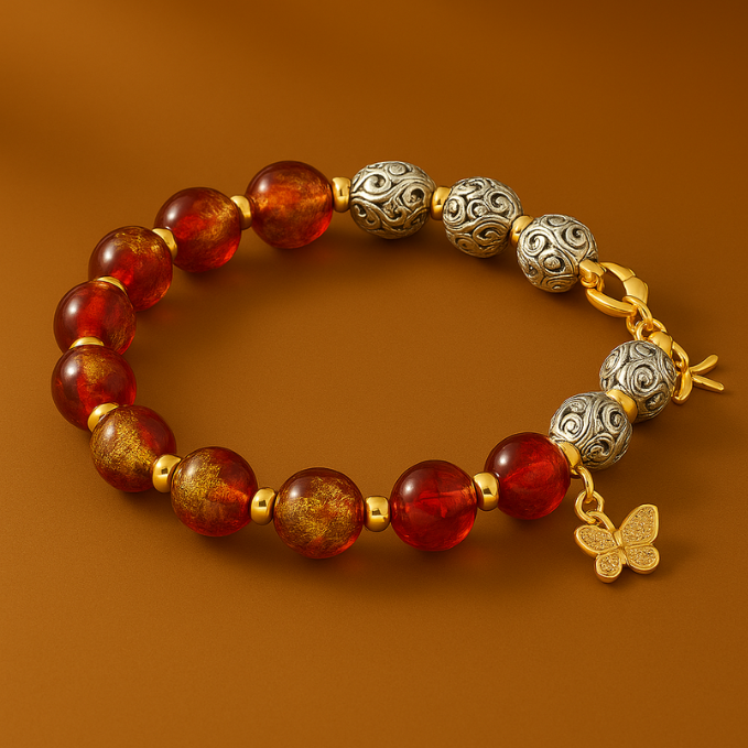 Royal Luxe Violet-Gold Bead Bracelet – Royal Glow