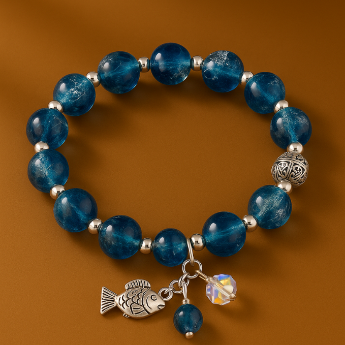 Royal Luxe Navy-White Bead Bracelet – Classic Contrast