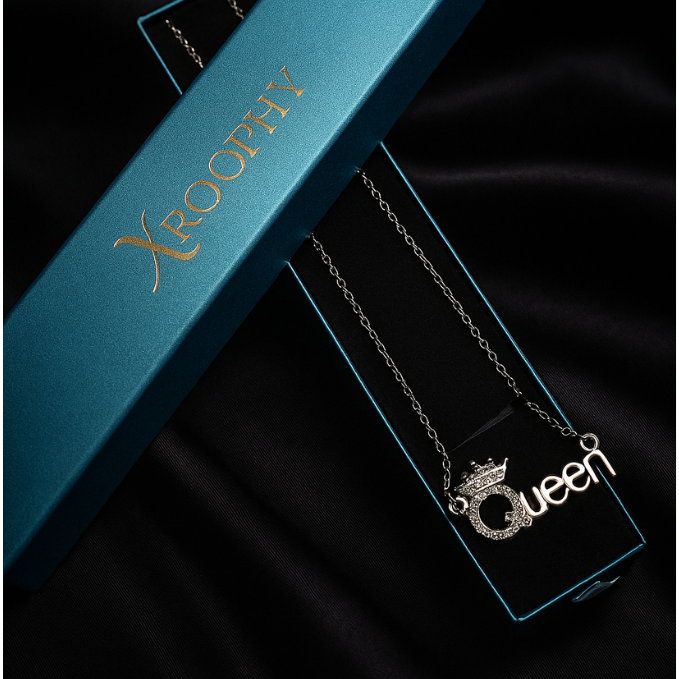 Heartbeat Crown Pendant Necklace Combo