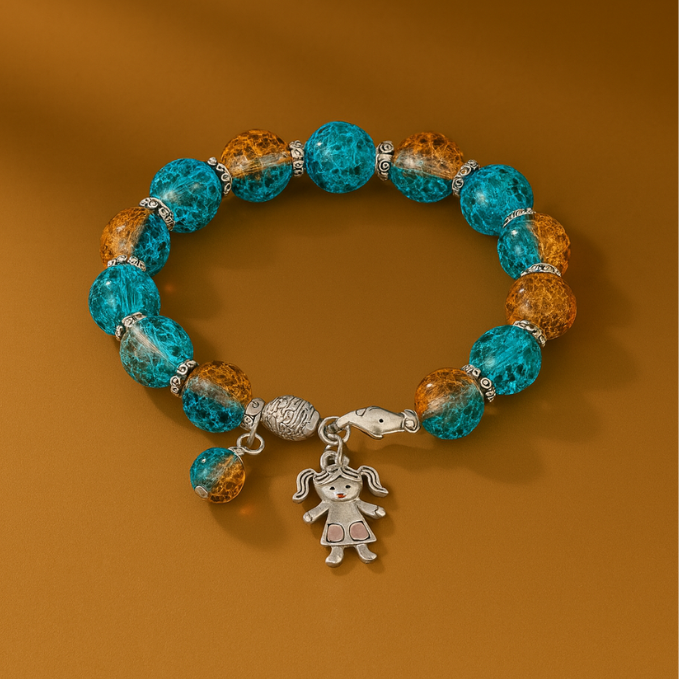 Royal Luxe Sky-Orange Bead Bracelet – Fresh Elegance