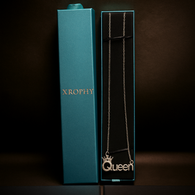 Heartbeat Crown Pendant Necklace Combo