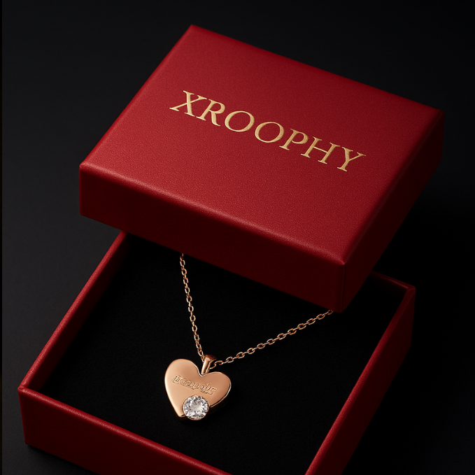 Twin Halo Heart Medallion Necklace