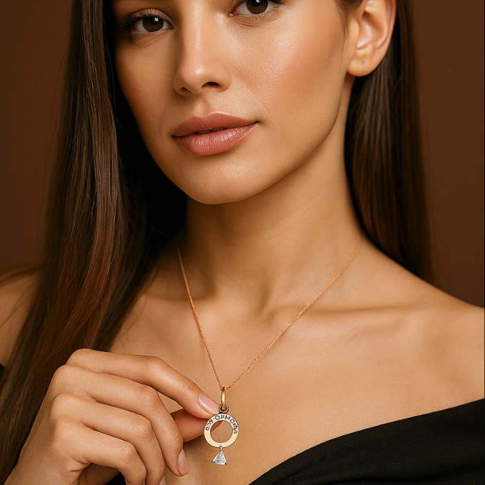 Twin Halo Heart Medallion Necklace