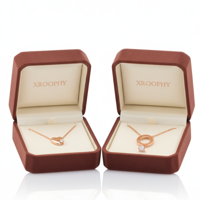 Twin Halo Heart Medallion Necklace