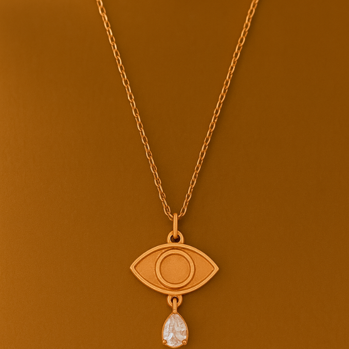 Evil Eye Teardrop Necklace
