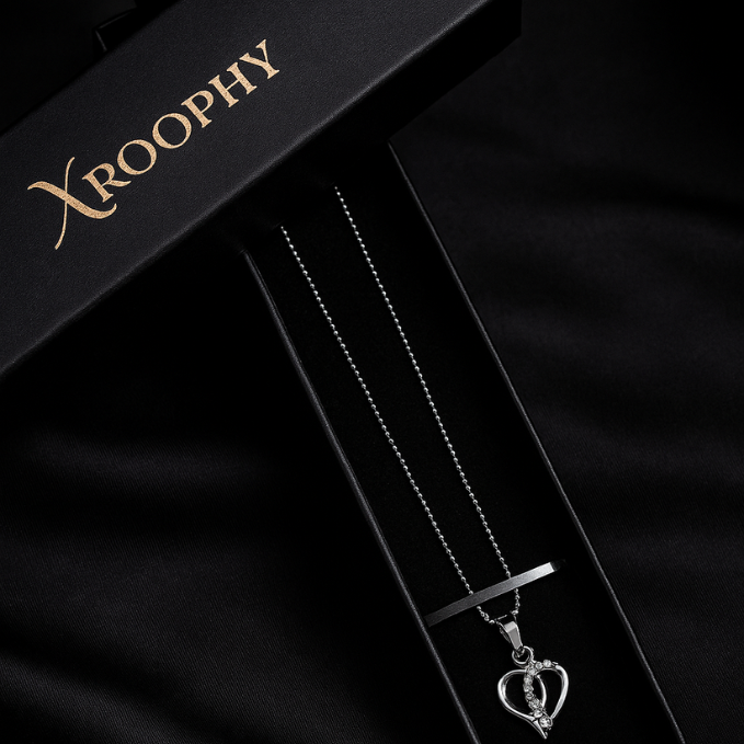 Twin Halo Crystal Square Medallion Necklace Combo