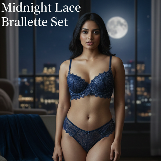 Midnight Lace Bralette Set