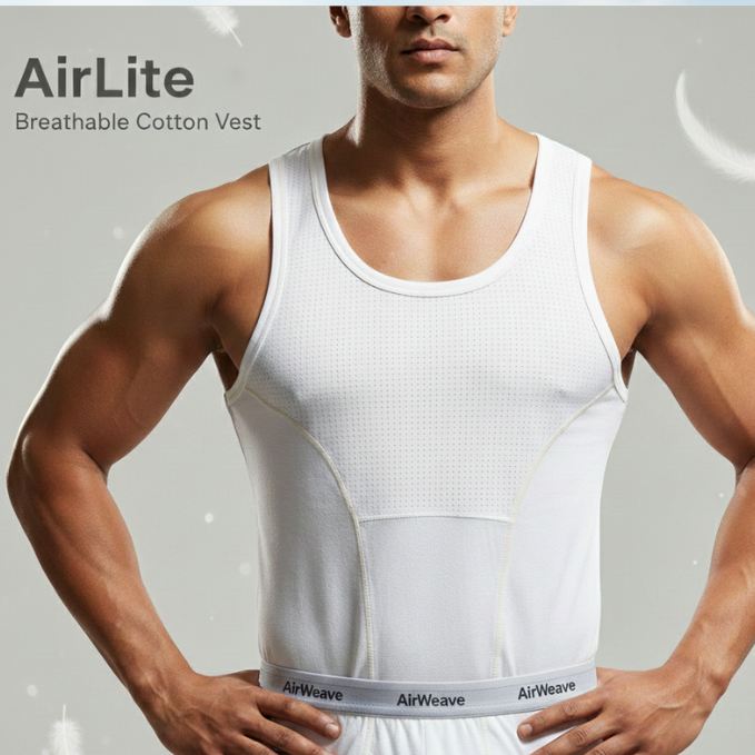 AirLite Breathable Cotton Vest(Set of 3)