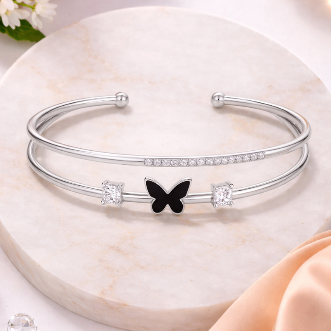 Obsidian Butterfly Luxe Bangle