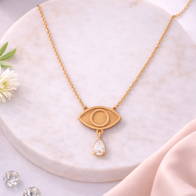 Evil Eye Teardrop Necklace