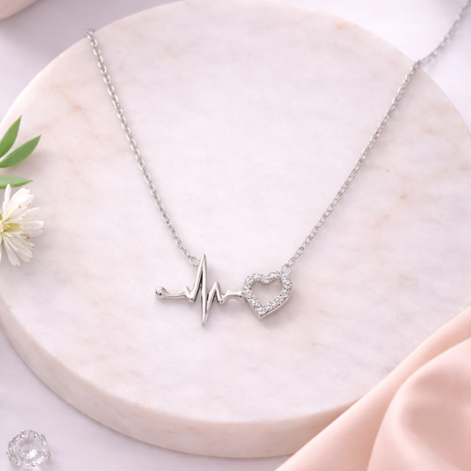 Heartbeat Pulse Pendant Necklace
