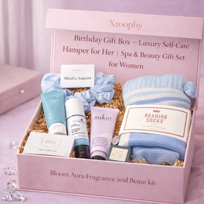 Xroophy Birthday Gift Box – Luxury Self-Care Hamper for Her | Spa & Beauty Gift Set for Women