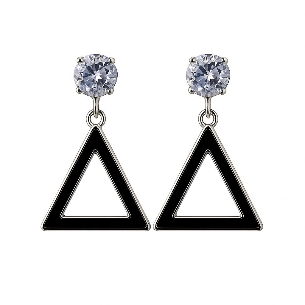 Edge Glow Triangle Earrings